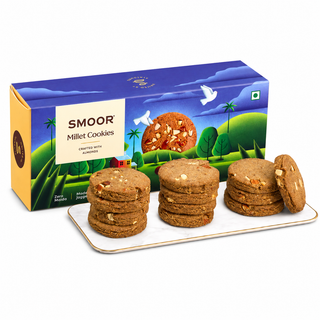 SMOOR Millet Cookies – Crafted with Almonds | Zero Maida & Sweetened with Jaggery