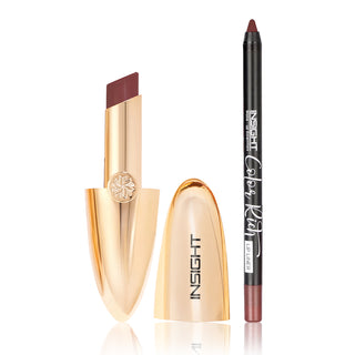 Creme Comfort Lipstick Flirt Filter + Color Rich Lip Liner Chestnut Groove