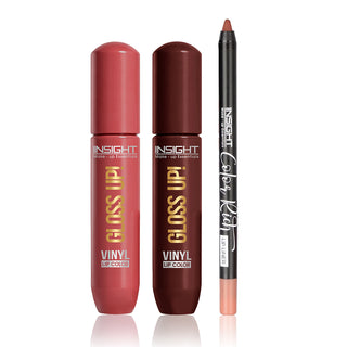 Gloss UP set Of 2 + Color Rich Lip Liner - Muted Maple - Spiced Caramel - Unclad Nude
