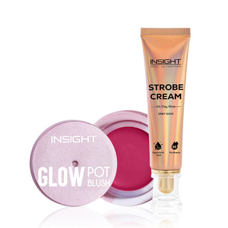Strobe Cream Dewy Gold + Glow Pot Blush Pink Aura